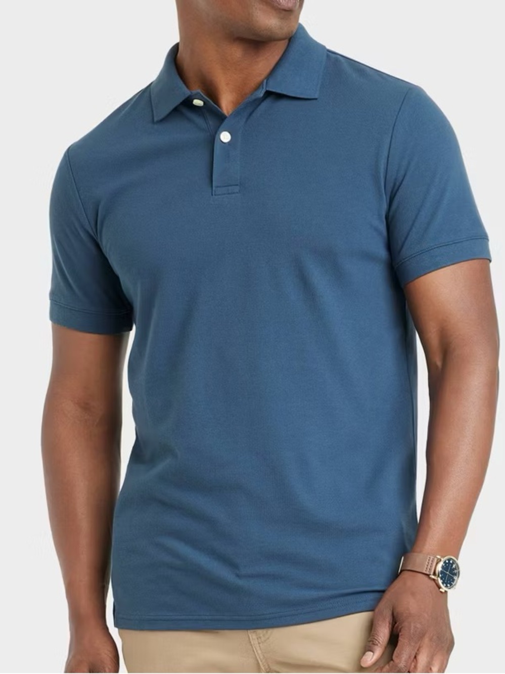 NWT GOODFELLOW The Every Wear Polo short sleeve standard fit Blue size XL new